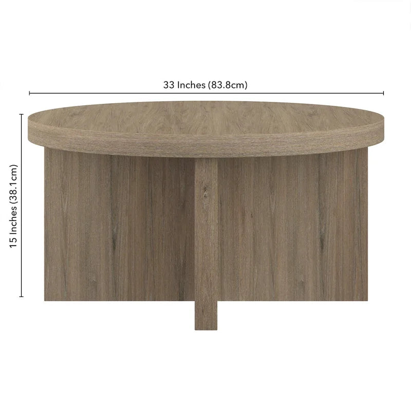Table basse ronde Elna 33 de large - 33 pouces de large