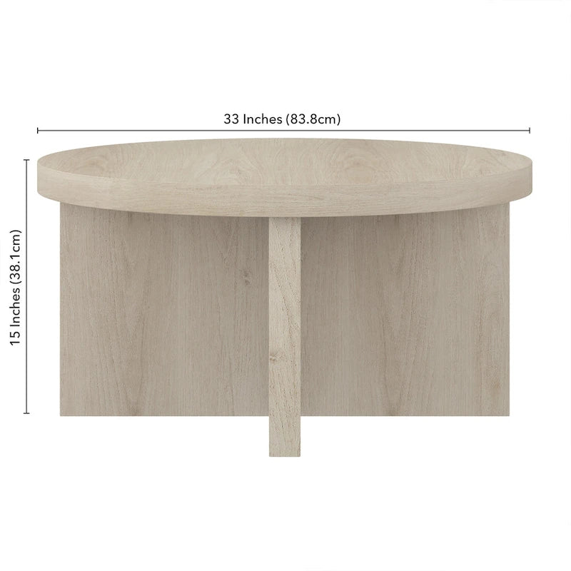 Table basse ronde Elna 33 de large - 33 pouces de large