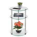 Table ronde classique en verre à 3 niveaux Designs2Go de Convenience Concepts