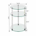 Table ronde classique en verre à 3 niveaux Designs2Go de Convenience Concepts