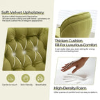 Fauteuil pivotant en velours avec repose-pieds, ensemble fauteuil de lecture rond, pivotant à 360°, structure en métal