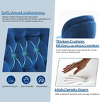 Fauteuil pivotant en velours avec repose-pieds, ensemble fauteuil de lecture rond, pivotant à 360°, structure en métal