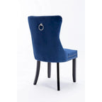 Ensemble de 2 chaises de salle à manger, fauteuil d'appoint capitonné sans accoudoirs avec anneau de dossier et garniture cloutée