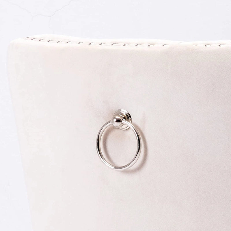 Ensemble de 2 chaises de salle à manger, fauteuil d'appoint capitonné sans accoudoirs avec anneau de dossier et garniture cloutée