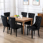 Ensemble de 2 chaises de salle à manger, fauteuil d'appoint capitonné sans accoudoirs avec anneau de dossier et garniture cloutée