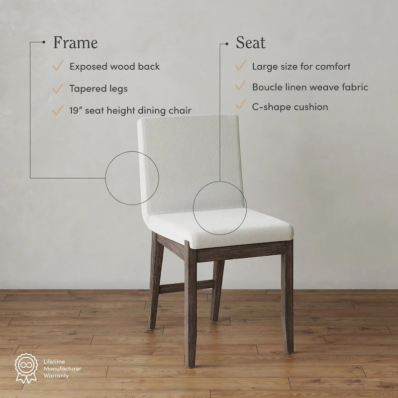 Chaise de salle à manger moderne Gracie, chaise de salle à manger d'appoint rembourrée