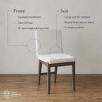 Chaise de salle à manger moderne Gracie, chaise de salle à manger d'appoint rembourrée