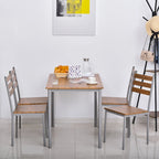 Ensemble de salle à manger moderne HOMCOM 5 pièces en bois : 1 table et 4 chaises avec pieds en métal.