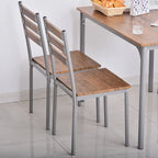 Ensemble de salle à manger moderne HOMCOM 5 pièces en bois : 1 table et 4 chaises avec pieds en métal.