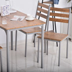 Ensemble de salle à manger moderne HOMCOM 5 pièces en bois : 1 table et 4 chaises avec pieds en métal.