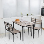 Ensemble de salle à manger moderne HOMCOM 5 pièces en bois : 1 table et 4 chaises avec pieds en métal.