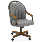 Chaises de salle à manger à roulettes Chromcraft Douglas, finition châtaigne et grise (lot de 2)