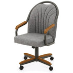 Chaises de salle à manger à roulettes Chromcraft Douglas, finition châtaigne et grise (lot de 2)