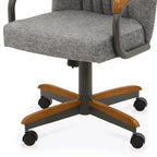 Chaises de salle à manger à roulettes Chromcraft Douglas, finition châtaigne et grise (lot de 2)