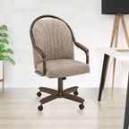 Chaises de salle à manger à roulettes Chromcraft Douglas, finition châtaigne et grise (lot de 2)