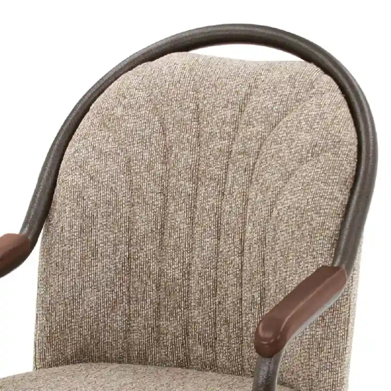 Chaises de salle à manger à roulettes Chromcraft Douglas, finition châtaigne et grise (lot de 2)