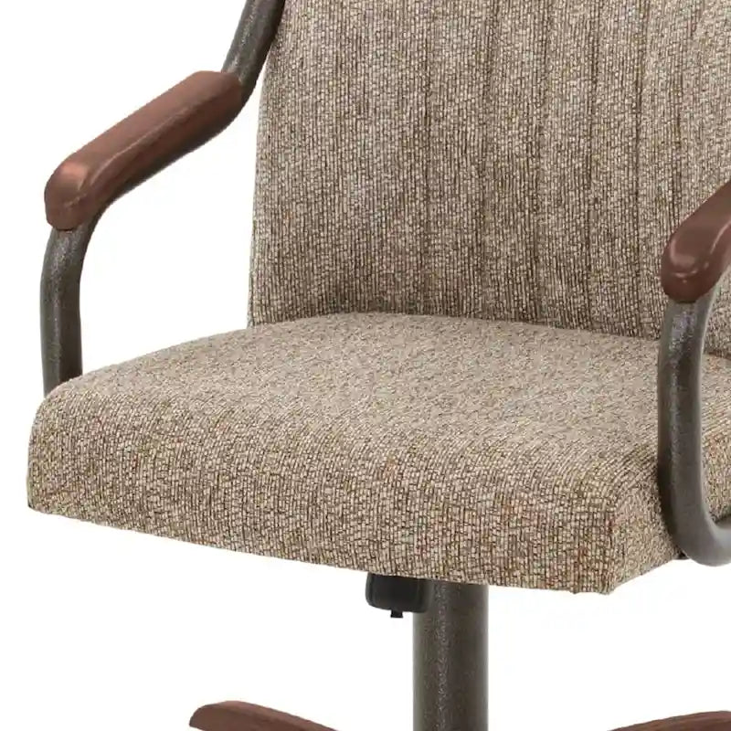 Chaises de salle à manger à roulettes Chromcraft Douglas, finition châtaigne et grise (lot de 2)