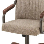 Chaises de salle à manger à roulettes Chromcraft Douglas, finition châtaigne et grise (lot de 2)