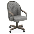 Chaises de salle à manger à roulettes Chromcraft Douglas, finition châtaigne et grise (lot de 2)