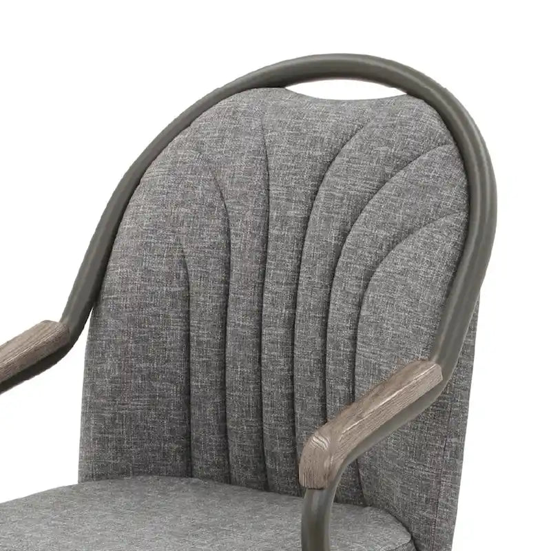 Chaises de salle à manger à roulettes Chromcraft Douglas, finition châtaigne et grise (lot de 2)