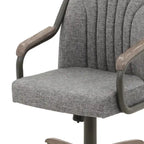 Chaises de salle à manger à roulettes Chromcraft Douglas, finition châtaigne et grise (lot de 2)