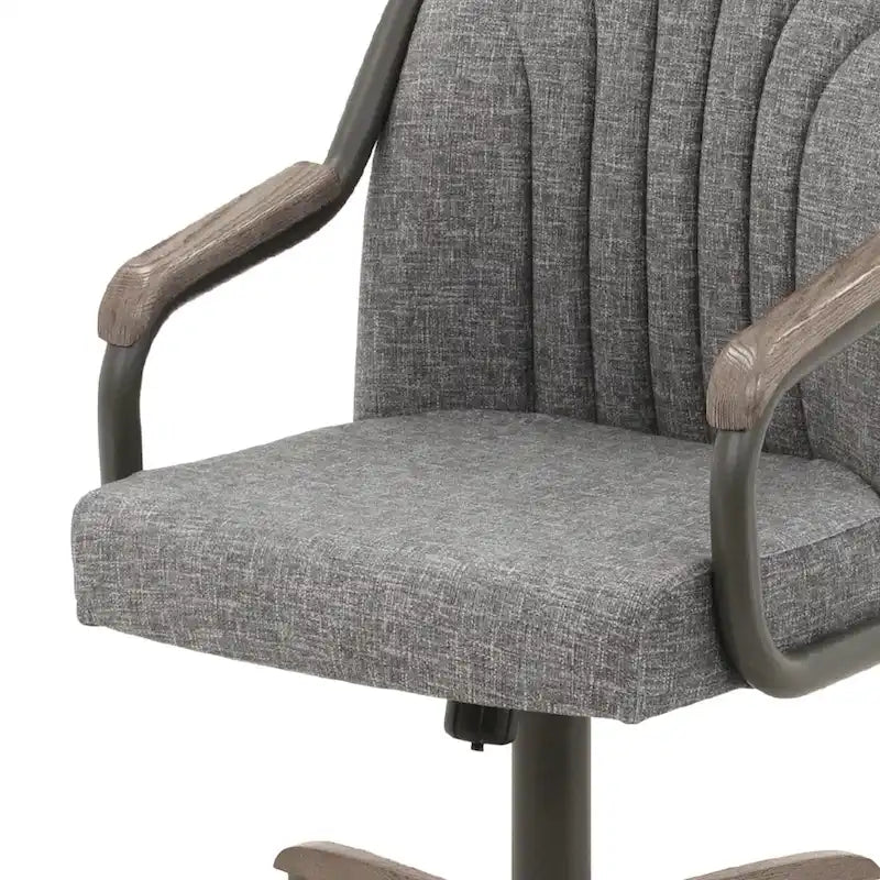 Chaises de salle à manger à roulettes Chromcraft Douglas, finition châtaigne et grise (lot de 2)