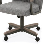 Chaises de salle à manger à roulettes Chromcraft Douglas, finition châtaigne et grise (lot de 2)