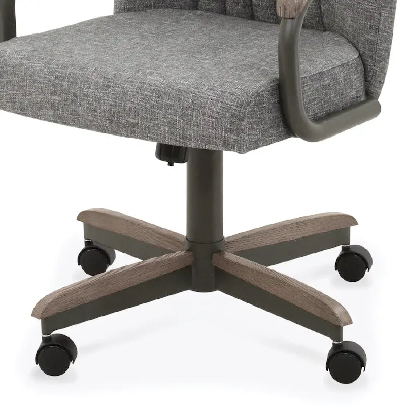 Chaises de salle à manger à roulettes Chromcraft Douglas, finition châtaigne et grise (lot de 2)