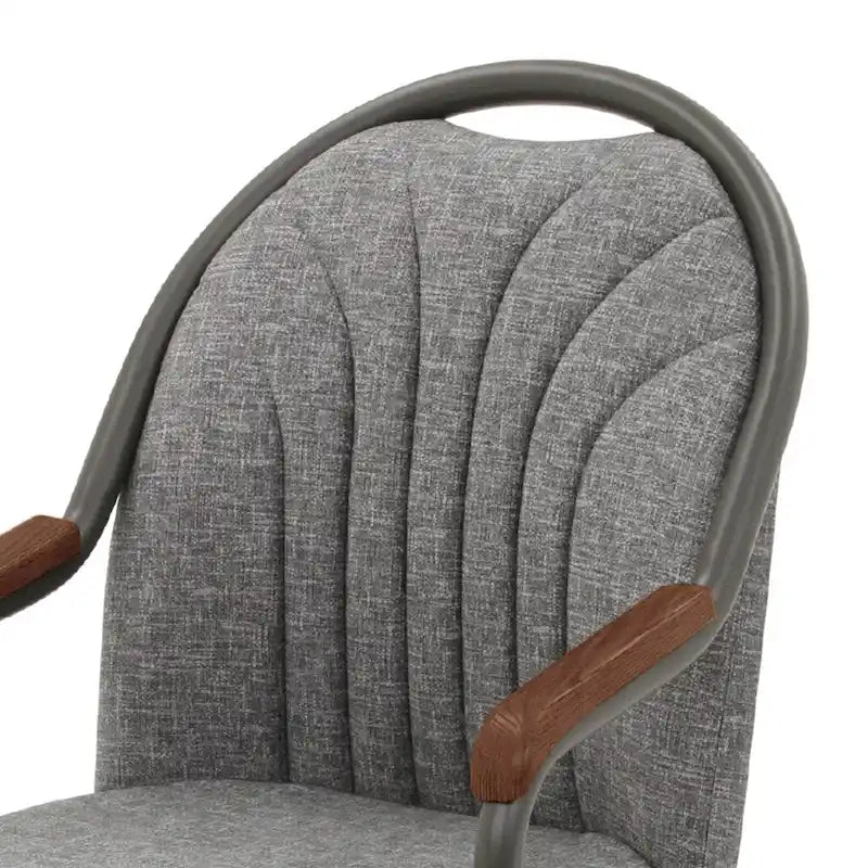 Chaises de salle à manger à roulettes Chromcraft Douglas, finition châtaigne et grise (lot de 2)