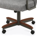 Chaises de salle à manger à roulettes Chromcraft Douglas, finition châtaigne et grise (lot de 2)