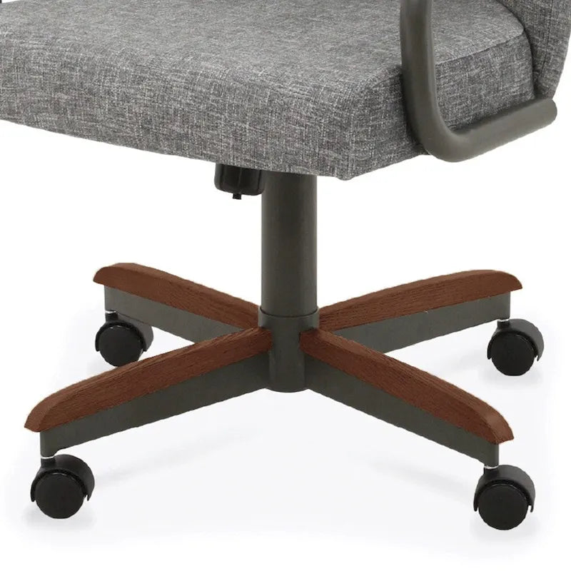 Chaises de salle à manger à roulettes Chromcraft Douglas, finition châtaigne et grise (lot de 2)