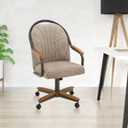 Chaises de salle à manger à roulettes Chromcraft Douglas, finition châtaigne et grise (lot de 2)