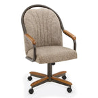 Chaises de salle à manger à roulettes Chromcraft Douglas, finition châtaigne et grise (lot de 2)