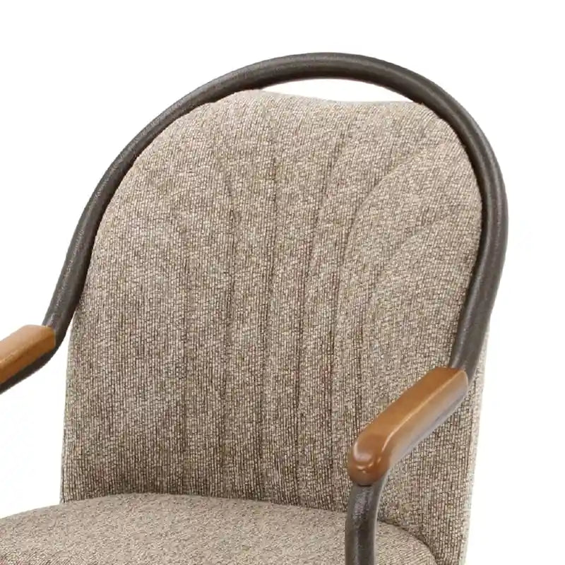 Chaises de salle à manger à roulettes Chromcraft Douglas, finition châtaigne et grise (lot de 2)