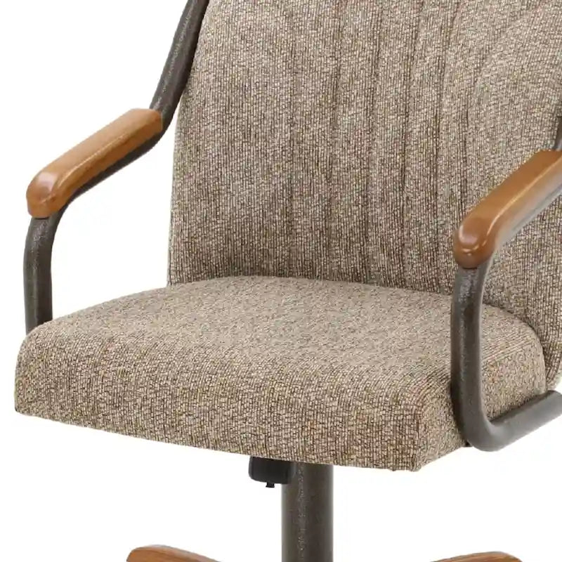 Chaises de salle à manger à roulettes Chromcraft Douglas, finition châtaigne et grise (lot de 2)