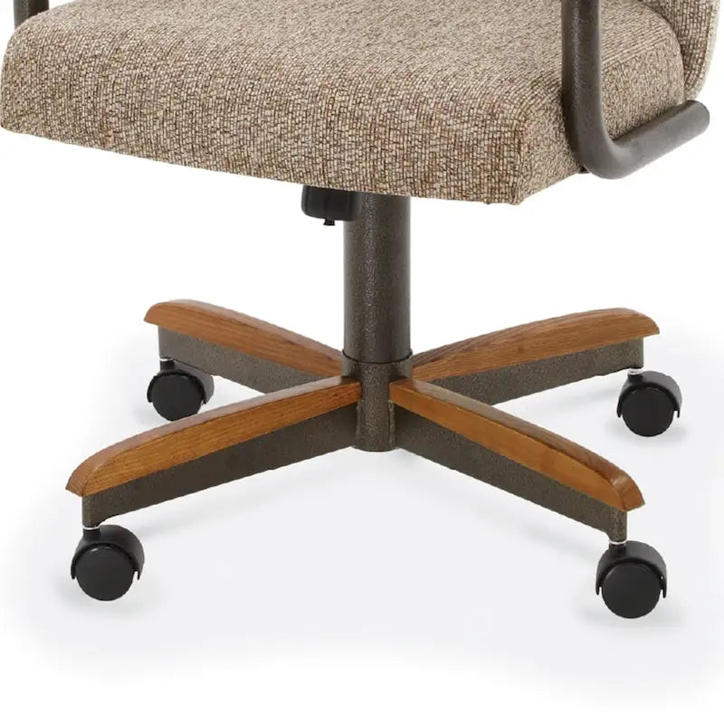 Chaises de salle à manger à roulettes Chromcraft Douglas, finition châtaigne et grise (lot de 2)