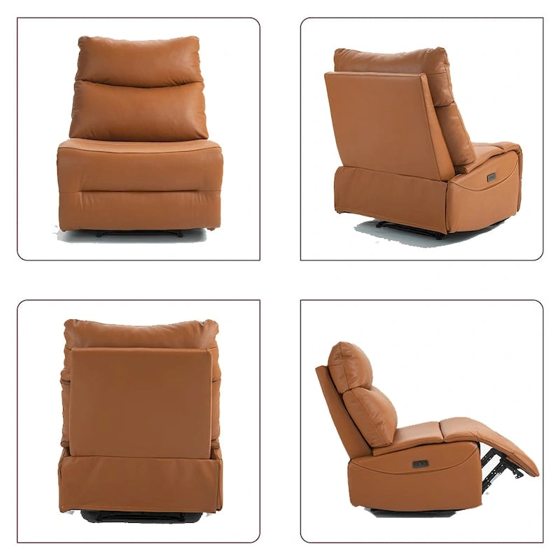 Fauteuil inclinable électrique en cuir véritable, canapé inclinable, canapé minimaliste