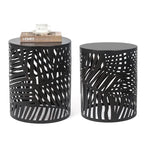 Ensemble de 2 tables d'appoint gigognes rondes Adeco - Lot de 2