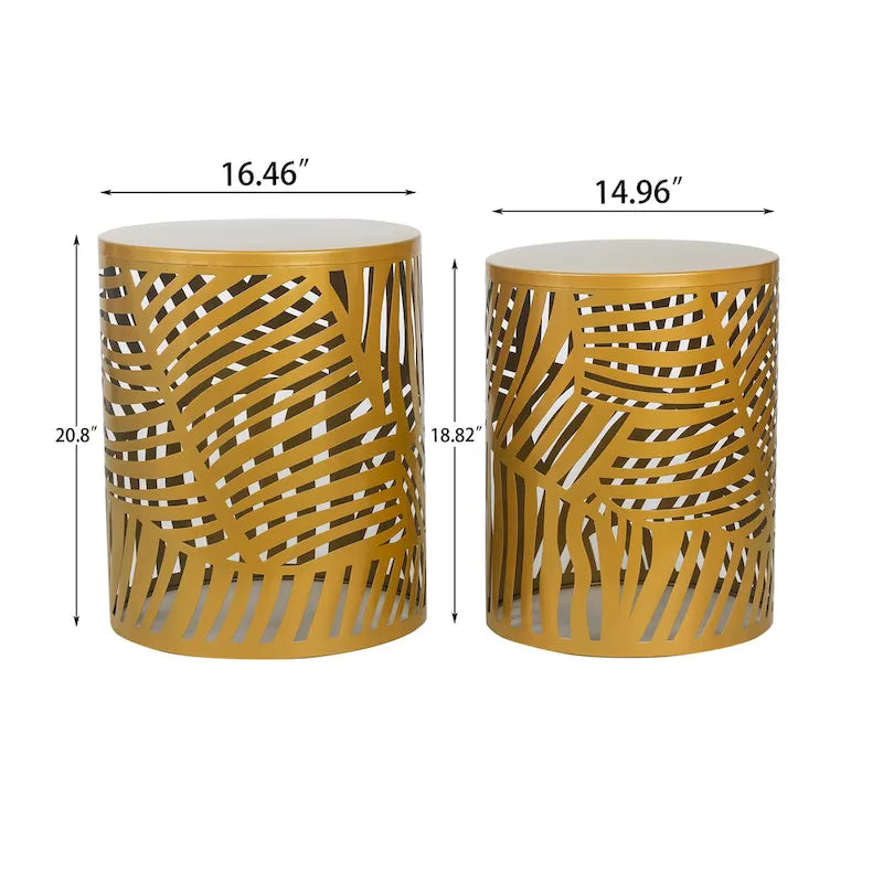 Ensemble de 2 tables d'appoint gigognes rondes Adeco - Lot de 2