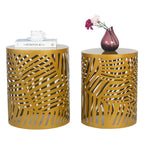 Ensemble de 2 tables d'appoint gigognes rondes Adeco - Lot de 2