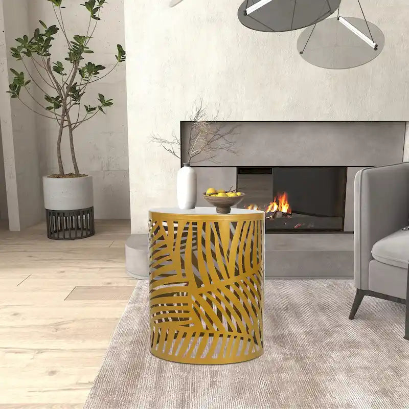 Ensemble de 2 tables d'appoint gigognes rondes Adeco - Lot de 2