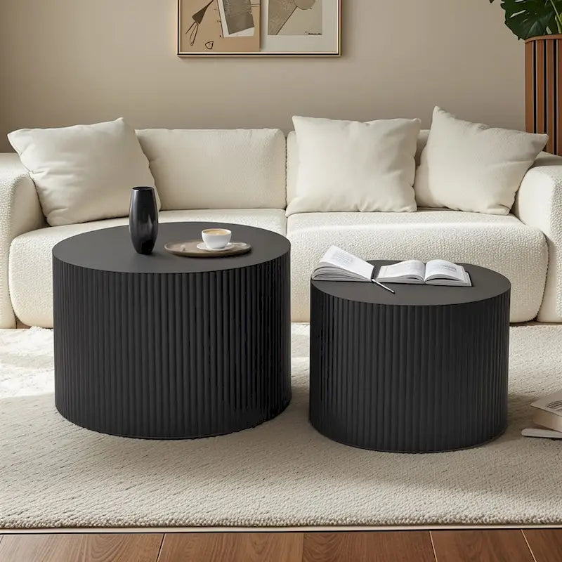 Wave Stripe Nesting Coffee Table Set for Living Room,Bedroom
