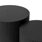 Ensemble de tables basses gigognes à rayures ondulées pour salon et chambre