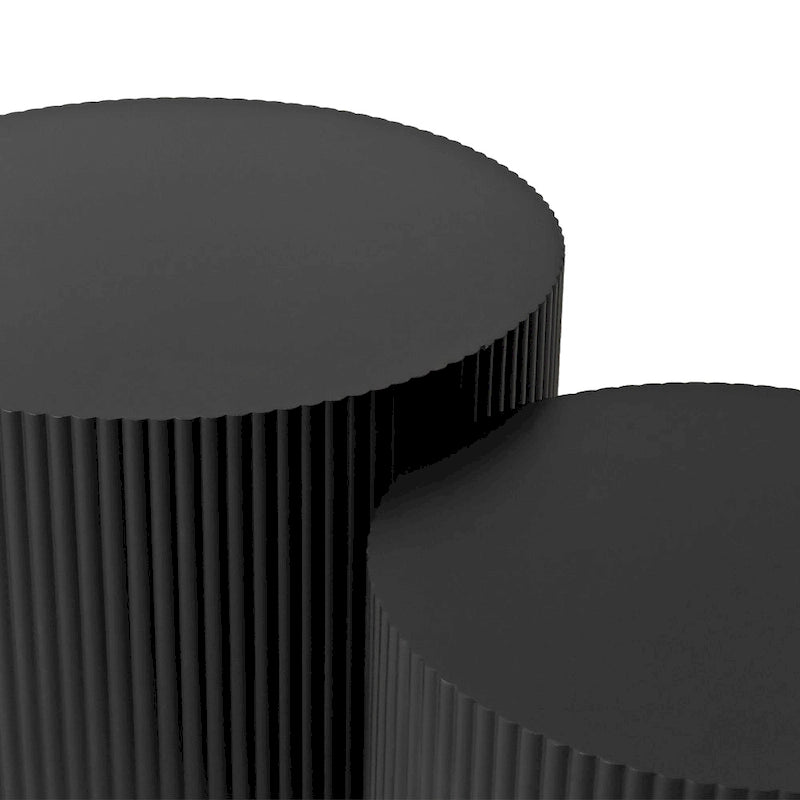 Ensemble de tables basses gigognes à rayures ondulées pour salon et chambre