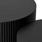 Ensemble de tables basses gigognes à rayures ondulées pour salon et chambre