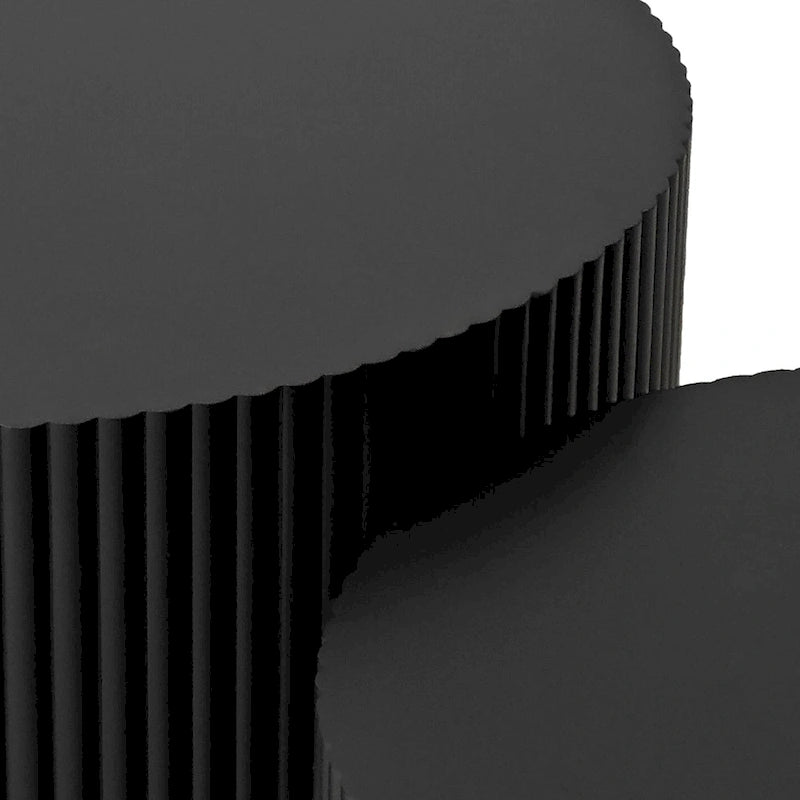 Ensemble de tables basses gigognes à rayures ondulées pour salon et chambre