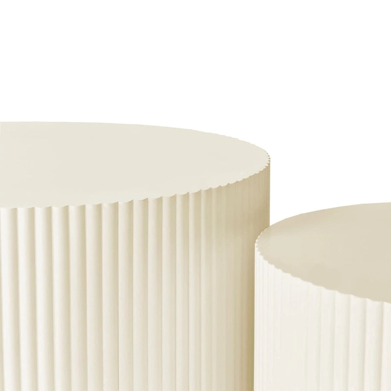 Ensemble de tables basses gigognes à rayures ondulées pour salon et chambre