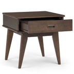 Table d'appoint rectangulaire WYNDENHALL Tierney en bois massif, style moderne du milieu du siècle, 56 cm de large - 56 cm L x 51 cm P x 56 cm H