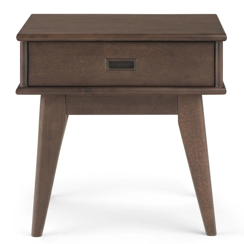 Table d'appoint rectangulaire WYNDENHALL Tierney en bois massif, style moderne du milieu du siècle, 56 cm de large - 56 cm L x 51 cm P x 56 cm H