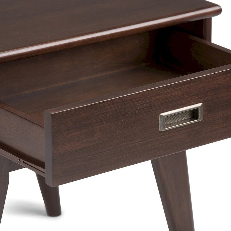 Table d'appoint rectangulaire WYNDENHALL Tierney en bois massif, style moderne du milieu du siècle, 56 cm de large - 56 cm L x 51 cm P x 56 cm H